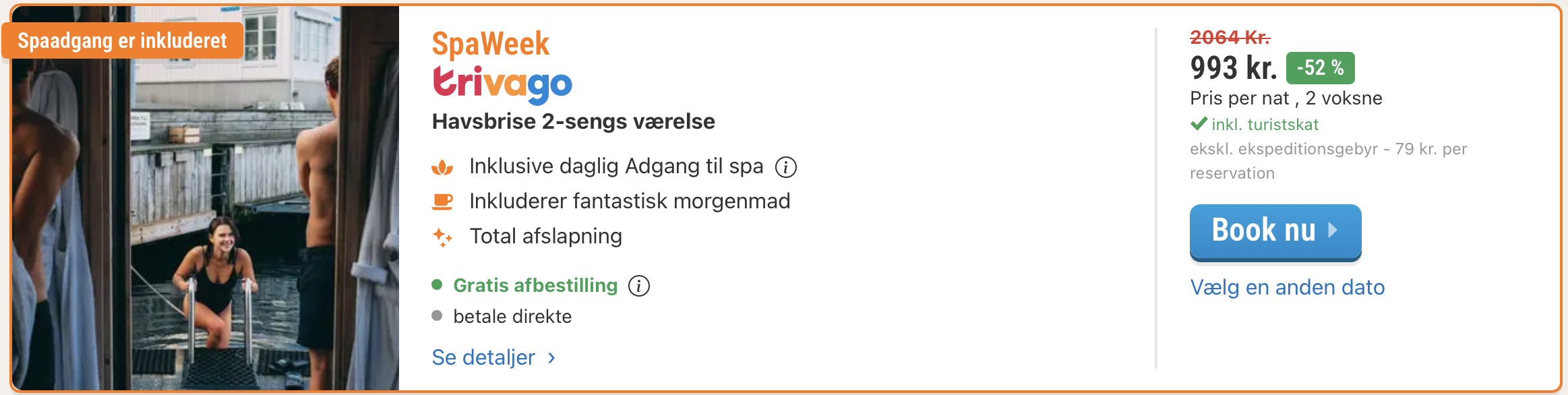 Prisdokumentation fra hoteludbyderen
