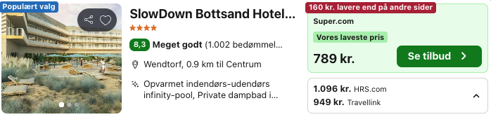 Se det aktuelle tilbud til Slowdown Bottsand Hotel Und Spa Wendtorf