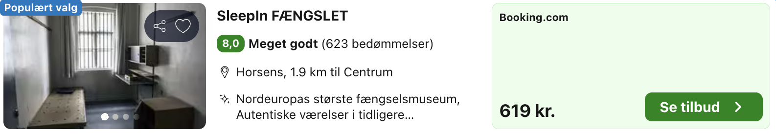 Se det aktuelle tilbud til Hostel Sleepin Fængslet Horsens