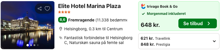 Se det aktuelle tilbud til Elite Hotel Marina Plaza Helsingborg