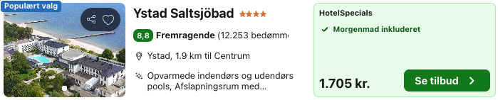 Se det aktuelle tilbud til Ystad Saltsjöbad