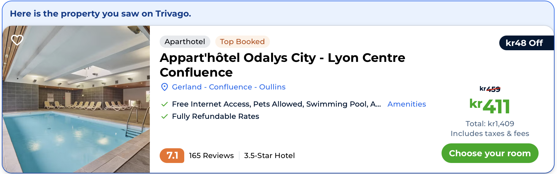 Aktuelt hoteltilbud på Appart'hôtel Odalys City - Lyon Centre Confluence