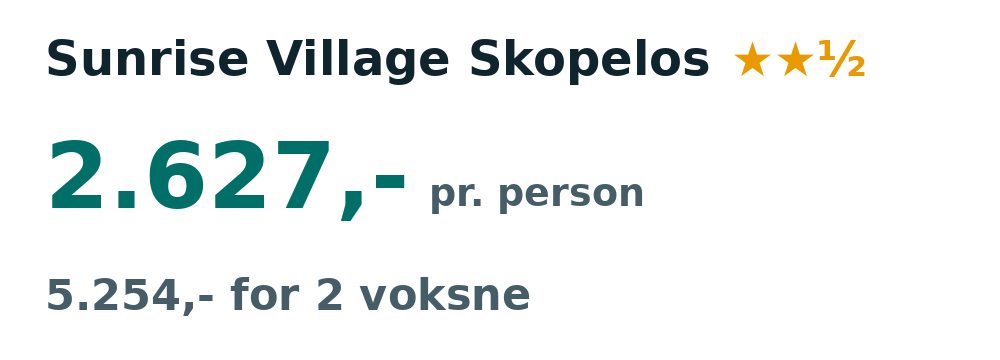 Prisoversigt fra København: 26. sep - 3. okt 26, 7 nætter, 2.627,- pr. person