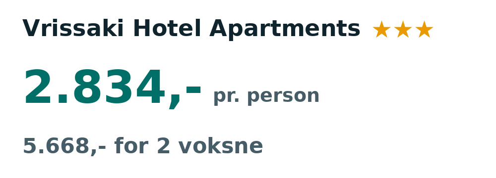 Prisoversigt fra København: 4. - 11. sep 26, 7 nætter, 2.834,- pr. person