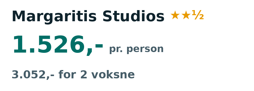 Prisoversigt fra Aalborg: 30. sep - 7. okt 26, 7 nætter, 1.526,- pr. person