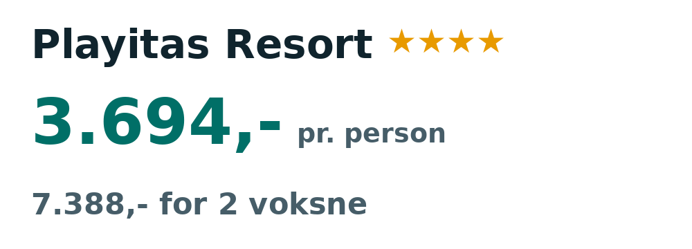 Prisoversigt fra Billund: 8. - 15. sep 26, 7 nætter, 3.694,- pr. person