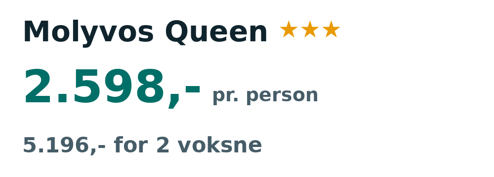 Prisoversigt fra København: 4. - 11. okt 26, 7 nætter, 2.598,- pr. person