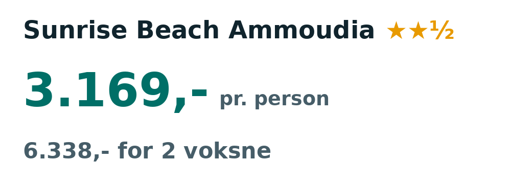 Prisoversigt fra Aalborg: 16. - 23. sep 26, 7 nætter, 3.169,- pr. person