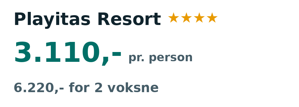 Prisoversigt fra København: 8. - 15. sep 26, 7 nætter, 3.110,- pr. person