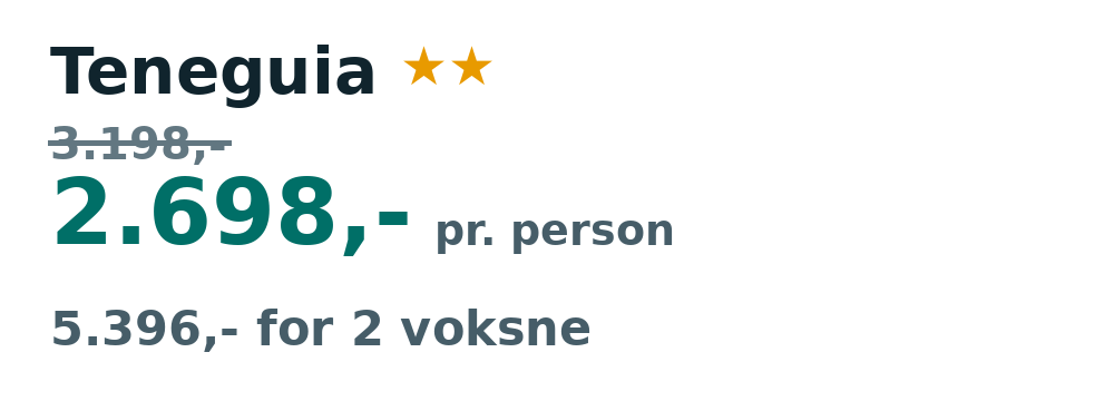 Prisoversigt fra København: 6. - 13. dec 26, 7 nætter, 2.698,- pr. person
