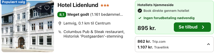 Se det aktuelle tilbud til Lidenlund Lemvig
