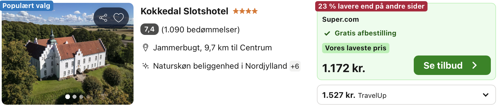 Se det aktuelle tilbud til Kokkedal Slotshotel Jammerbugt