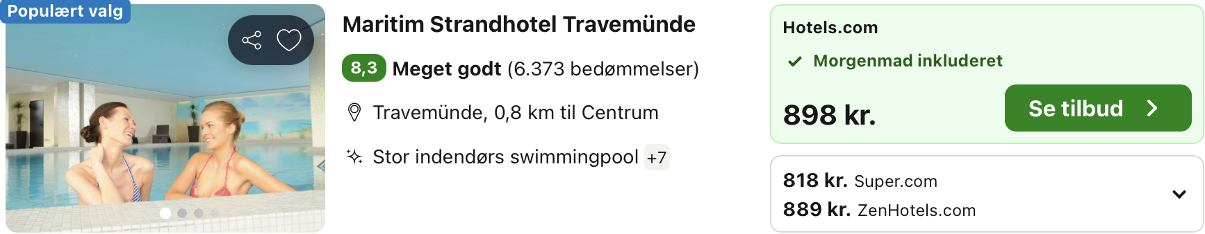 Se det aktuelle tilbud til Maritim Strandhotel Travemünde