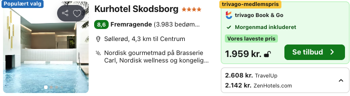 Se det aktuelle tilbud til Kurhotel Skodsborg
