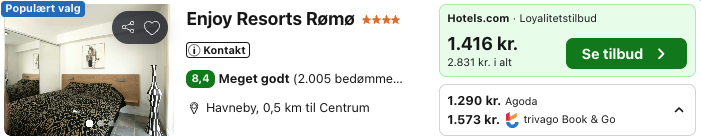 Se det aktuelle tilbud til Enjoy Resorts Rømø Havneby