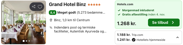 Se det aktuelle tilbud til Grand Hotel Binz