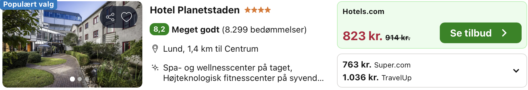 Se det aktuelle tilbud til Planetstaden Lund