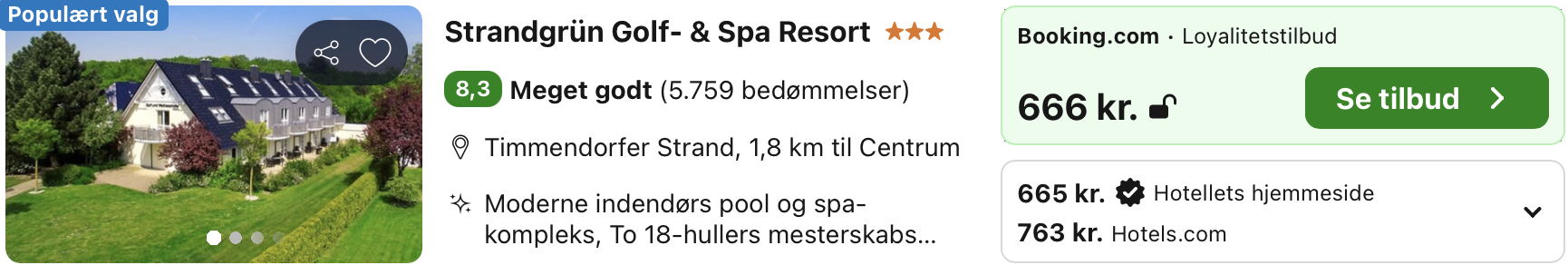 Se det aktuelle tilbud til Strandgrün Golf Spa Resort Timmendorfer Strand