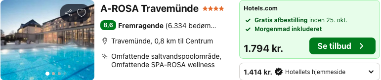 Se det aktuelle tilbud til A Rosa Travemünde