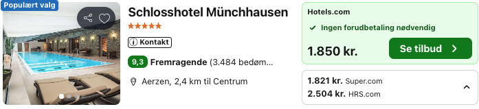 Se det aktuelle tilbud til Schlosshotel Münchhausen Aerzen