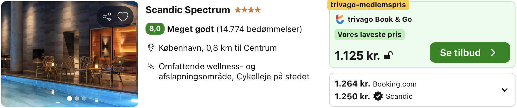 Se det aktuelle tilbud til Scandic Spectrum København