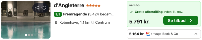 Se det aktuelle tilbud til D Angleterre København