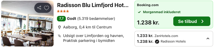 Se det aktuelle tilbud til Radisson Blu Limfjord Hotel Aalborg