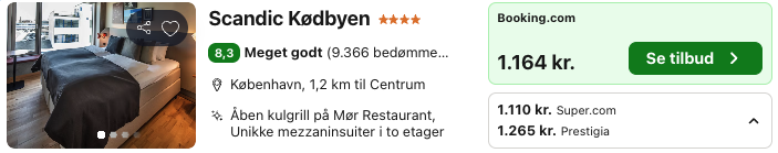 Se det aktuelle tilbud til Scandic Kødbyen København
