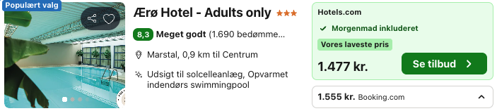 Se det aktuelle tilbud til Ærø Hotel Adults Only Marstal