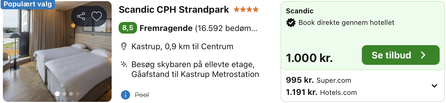 Se det aktuelle tilbud til Scandic Cph Strandpark Kastrup