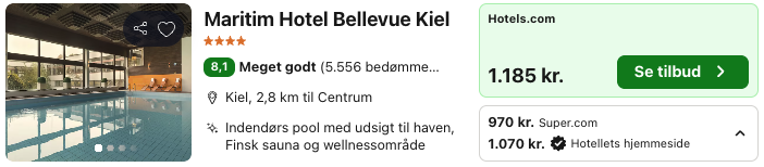Se det aktuelle tilbud til Maritim Hotel Bellevue Kiel