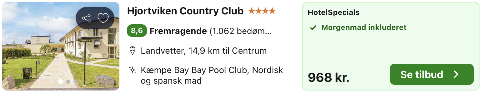 Se det aktuelle tilbud til Hjortviken Country Club Landvetter