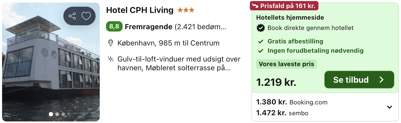 Se det aktuelle tilbud til Cph Living København