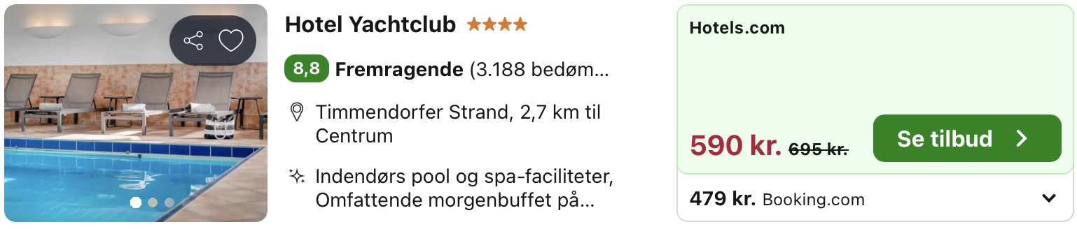 Se det aktuelle tilbud til Yachtclub Timmendorfer Strand