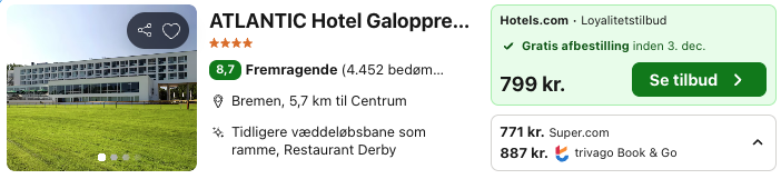 Se det aktuelle tilbud til Pentahotel Bremen