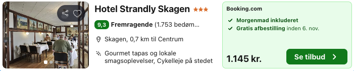 Se det aktuelle tilbud til Strandly Skagen