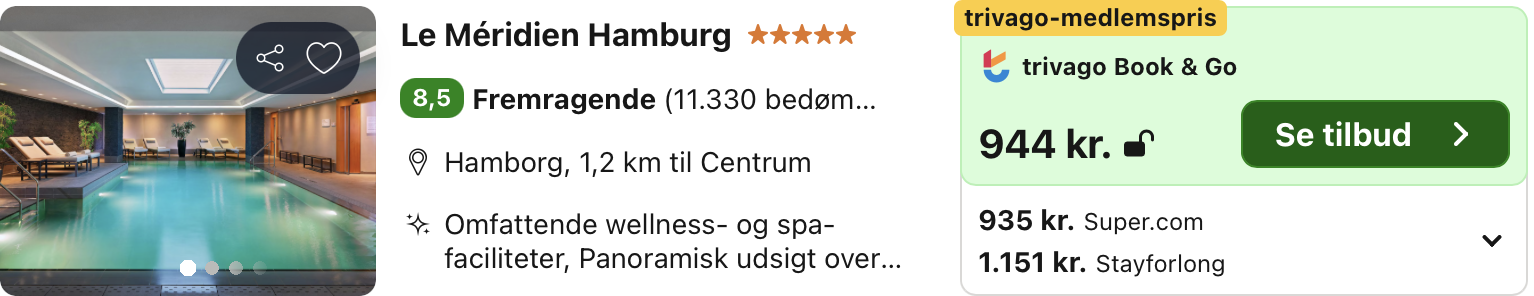 Se det aktuelle tilbud til Le Méridien Hamburg Hamborg