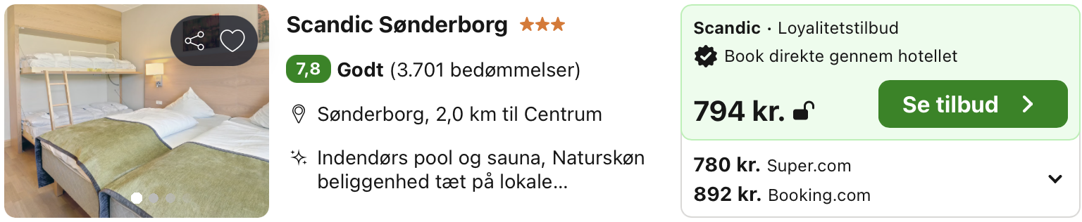 Se det aktuelle tilbud til Scandic Sonderborg Sønderborg
