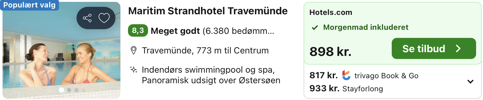 Se det aktuelle tilbud til Maritim Strandhotel Travemünde