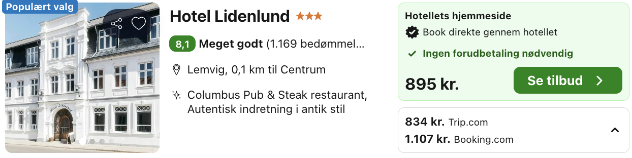 Se det aktuelle tilbud til Lidenlund Lemvig