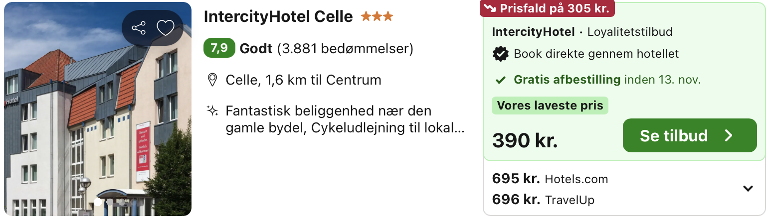 Se det aktuelle tilbud til Intercityhotel Celle
