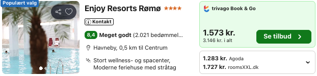 Se det aktuelle tilbud til Enjoy Resorts Rømø Havneby
