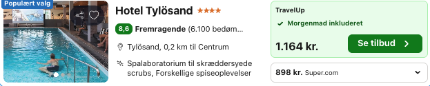 Se det aktuelle tilbud til Tylösand