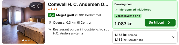 Se det aktuelle tilbud til Comwell H C Andersen Odense Dolce By Wyndham