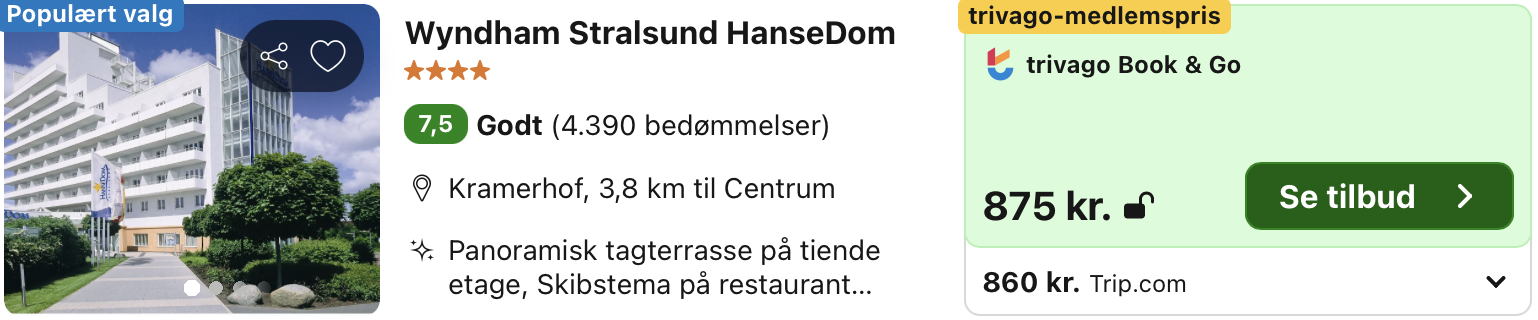 Se det aktuelle tilbud til Wyndham Stralsund Hansedom Kramerhof