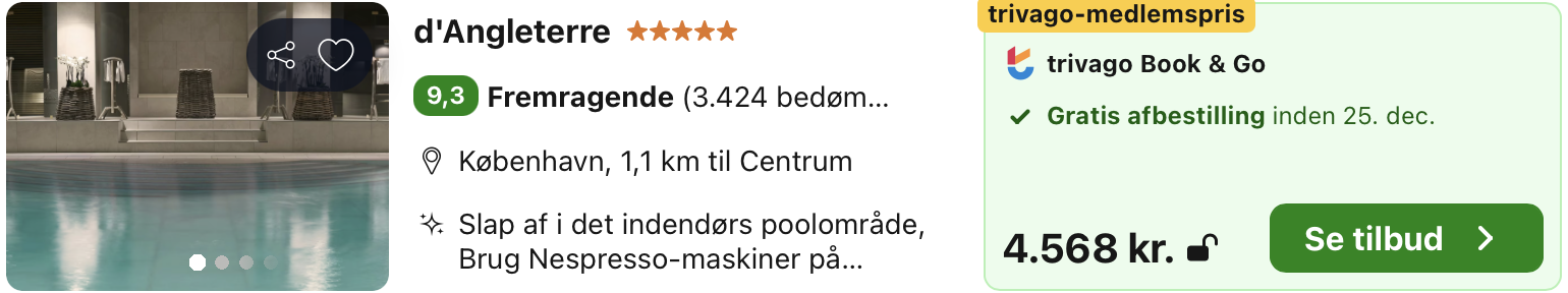 Se det aktuelle tilbud til D Angleterre København