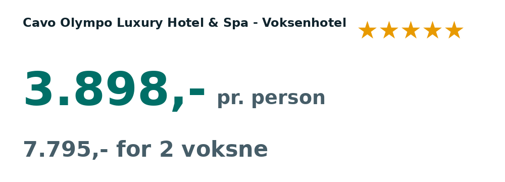 Prisoversigt fra København: 18. - 25. apr 27, 7 nætter, 3.898,- pr. person