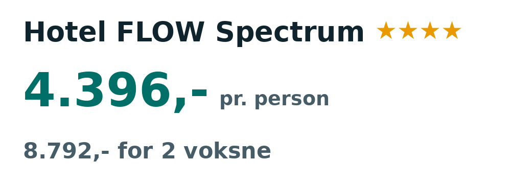 Prisoversigt fra København: 10. - 17. dec 26, 7 nætter, 4.396,- pr. person