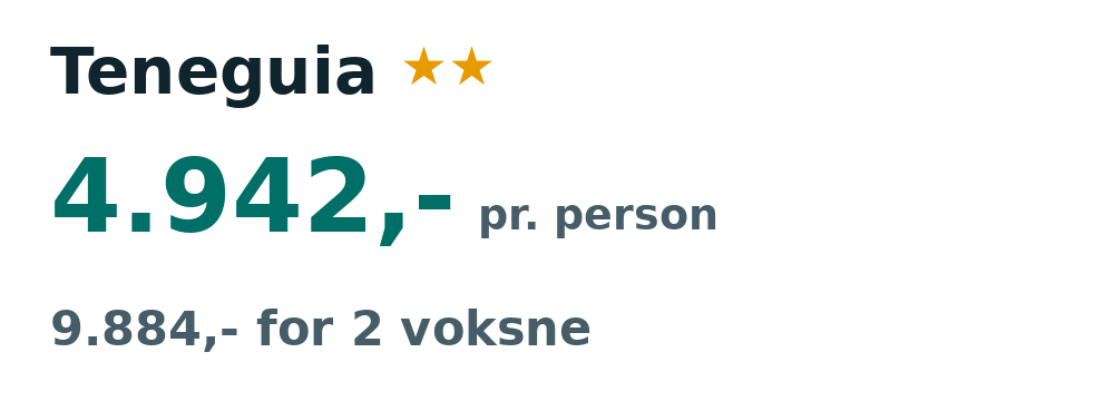 Prisoversigt fra Aalborg: 1. - 15. dec 26, 14 nætter, 4.942,- pr. person