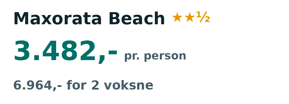 Prisoversigt fra Aalborg: 14. - 21. dec 26, 7 nætter, 3.482,- pr. person